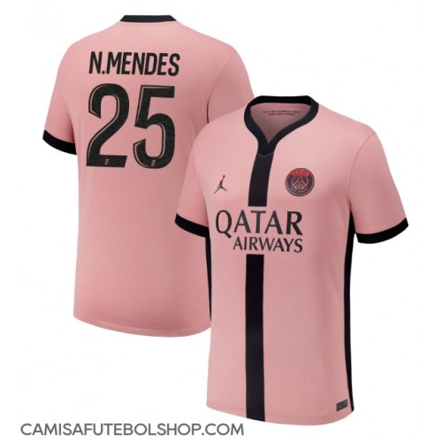 Camisa de time de futebol Paris Saint-Germain Nuno Mendes #25 Replicas 3º Equipamento 2024-25 Manga Curta